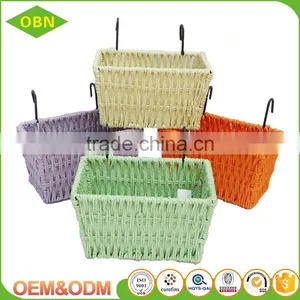 Cheap Colorful Paper Twine Woven Bike Basket for Kids thumbnail-5
