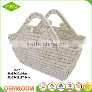 New Design Natural Tote Handle Maize Material Straw Bag thumbnail-2
