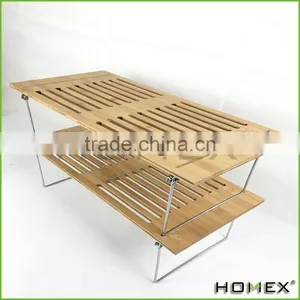 Natural Bamboo Corner Shelf/ Stacking Shelf Homex-BSCI thumbnail-1