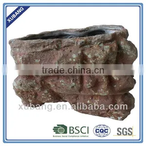 Rock Flower Pots Artificial Rusty Finish Planter Wholesale thumbnail-1
