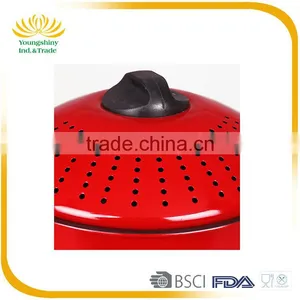 Red Carbon Steel 7PC Strainer Cheap Cookware Set thumbnail-2