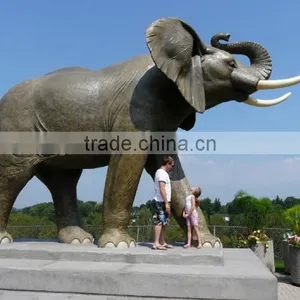 Large Outdoor Copper Sculptures Metal Craft Life Size Elephant Statues thumbnail-1