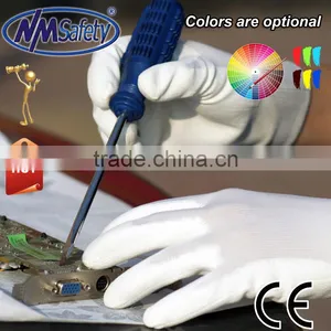 NMSAFETY 13G Polyester/nylon PU Coated Safety Labor Gloves pu Hand Working Gloves thumbnail-1