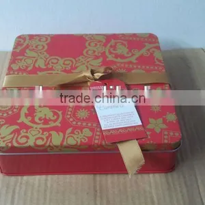 Metal Square Chocolate Tin With Ribbon Tag thumbnail-1