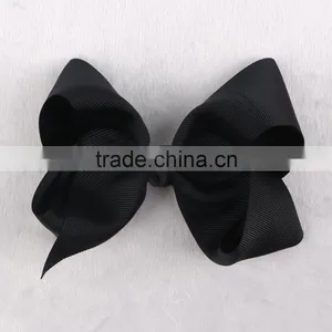 Small Solid Color Grosgrain Hair Clip Bows thumbnail-4