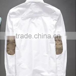 100% Cotton Men Oxford Casual Shirt, Long Sleeve Shirt With Embroidery & Elbow Patch thumbnail-2
