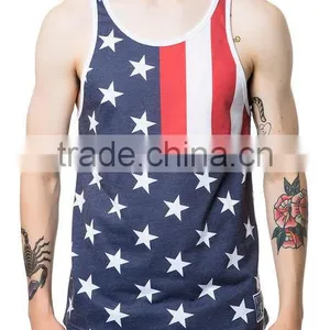 Newest Design Custom Logo Printed Gym Mens Stringer Tank Top thumbnail-2