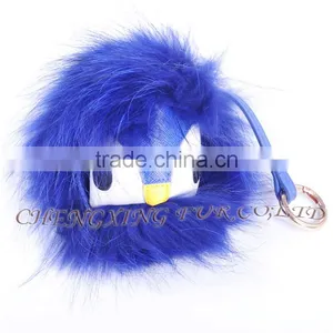 CX-R-48K Cute Accessories Fashion Genuine Fox Raccoon Fur Key Chains thumbnail-5