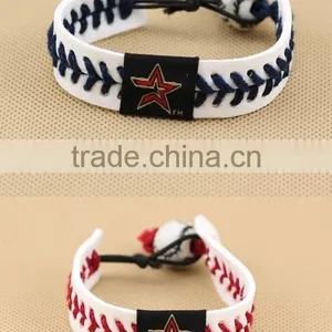 U.S. Major League Baseball Leather Braided Bracelet, Baseball Sports Leather Bracelet,custom Logo Leather Bracelet for Promotion thumbnail-1