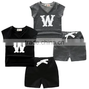 Hot Sale Casual 2 Pcs Kids Summer Clothes Set, Custom Designer Korean Summer Children Clothing Set thumbnail-1