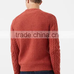 Men's Chunky Cable Knit Pattern Cotton Sweater for Wholesale thumbnail-3