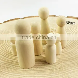Unfinished Wood People Shape Family Peg Dolls Handmade Toy DIY Craft thumbnail-3
