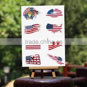 USA Flag Tattoo Sticker Lip Tattoo Face Tattoo Country Flag Temporary Tattoo Sticker thumbnail-1
