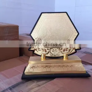 2017 New Design Black Acrylic Metal Gold Plated Trophy With Metal Wooden Base JKC-014 thumbnail-5