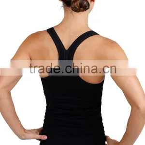 Black Sport Tank TOP Wholesale Custom Design Women's Fitness Vest thumbnail-2