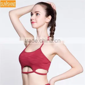 OEM Custom Hot Fashion Youth Women's Light Support Cross Back Wirefree Yoga Sport Bra thumbnail-5