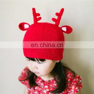 2017 Autumn and Winter Warm Children's Hat Christmas Small Antlers Baby Knitted Caps thumbnail-5