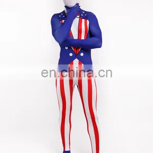 Full Body American Morph Suit Flag Lycra Zentai Halloween Party USA Costume thumbnail-4