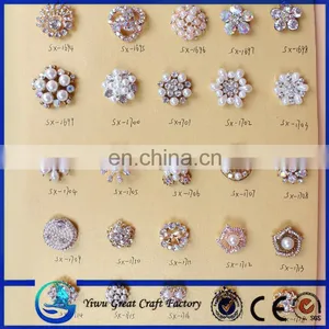 Heart Cheap Factory China Bulk Rhinestone Brooch Pearl Brooch Rhinestone Button thumbnail-1