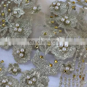 2016 China Suppliers Africanfrench Beaded Lace Fabric ,wholesale Tulle Beaded Lace Fabric ,beaded Lace ,tulle Lace for Wedding thumbnail-2