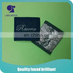 Customized Clothing Woven Damask Label With Metallic Yarn thumbnail-1
