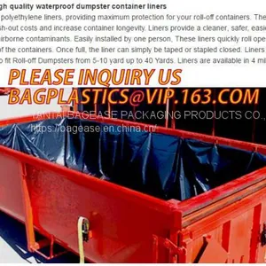 Extra Lagrge Woven PE Drawstring Dumpster Container 20 Yard Drawstring Black Dumpster Container Liners for Bagplastics thumbnail-1