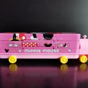 Train Shaped Pencil Case Tin Box Two Layers Pen Tin Case Children School Stationery Box thumbnail-4