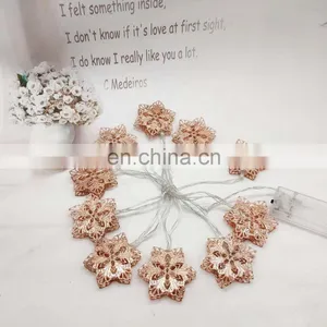 Battery Operated LED Metal Flower Shape String Light Decorative Fairy Light For Valentine Wedding Party Decoration thumbnail-5