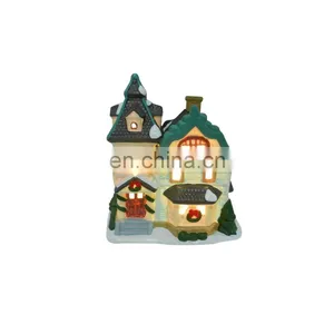 Custom Lemax Farmhouse Best Porcelain Ceramic Town Led Light Houses Backdrops Christmas Village Ornament Decoration thumbnail-1