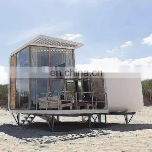 20 Feet Prefabricated House Green Wooden Garden Little House thumbnail-4