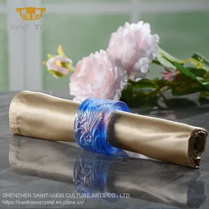SAINT VIEW 2022 Crystal Beaded Napkin Ring Designer Decorative Wholesale Latest Arrival Table Top Fancy Napkin Holder thumbnail-1