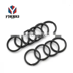 Good Quality Metal Custom Keychain Flat Split Key Ring With Chain For Anywhere thumbnail-1