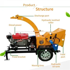 Wood Crushing Equipment, Tree Branch Shredder, Mobile Tree Branch Shredder, New Tree Branch Shredder for Landscaping thumbnail-5
