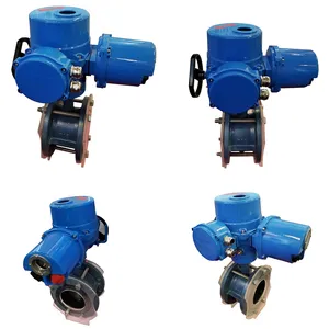 DN50 Rotary PTFE Rubber Seal Butterfly Valve With Actuator thumbnail-1