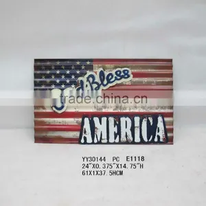 Wave Shape USA Flag Metal Wall Arts thumbnail-1