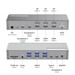 20 in 1 Thunderbolt4/USB4 Docking Station With 3 HDMI 3 DP thumbnail-1