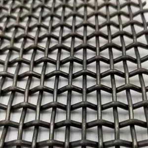 Customized Wear-resistant 65mn Steel Crimped Woven Wire Mesh Mine Sieve Vibrating Screen Mesh thumbnail-1