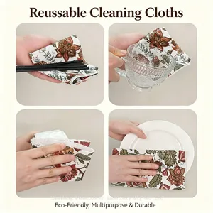 Perforated Tear Off Cleaning Cloth Roll Soft Thicken Microfiber Kitchen Towel Removes Water Marks Custom Logo Kitchen Cleaning Cloth thumbnail-4