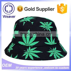 Outdoor Hat Custom Logo Cotton Black Leaf Sublimation Bucket Hat thumbnail-1