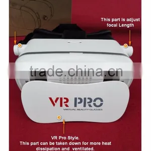 2016 Wholesale VR PRO Virtual Reality T-Shaped Straps, Comfortable Padding, Adjustable Lens With Remote thumbnail-4
