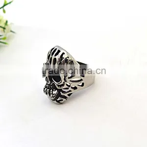 Rocker Stainless Steel Jewelry Punk Skull Rings for Men thumbnail-3
