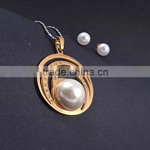 2016 Trending Products Pearl Earring Designs Fashion Jewellery Sets For Women thumbnail-3