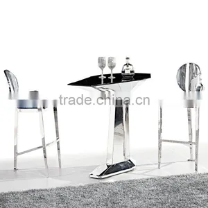Cheap Stainless Steel Bar Stool Table Set thumbnail-1