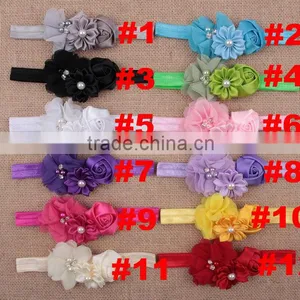 2016 Baby Girl Hair Accessories Various Flower Elastic Headband for Kids Handmade Baby Headbands thumbnail-2