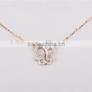 Dubai Jewellry Butterfly Necklace Girl's Silver Sterling Necklace Fashion Jewelry thumbnail-2