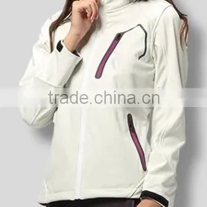 White Color Winter Wholesale Outdoor Softshell Jacket 100% Polyester Lightweight Waterproof Jacket Custom thumbnail-1