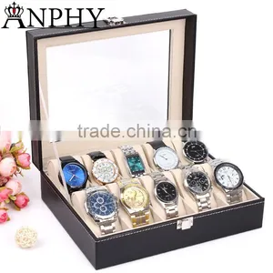 C35-1 ANPHY 10 Pcs Square Watch Box High Grade Display Watches Quality Choice thumbnail-1