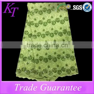 5 Yards African Lace Embroidery Sequin Pailette Fabric for Wedding Dress thumbnail-1