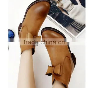 Cute Young Girls Bowknot Lustrascarpe Colore Brown Hiking 2.5cm Boots thumbnail-2