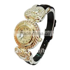 Vintage Slvery Cuff Watch Leather Bracelete Watch for Women thumbnail-1